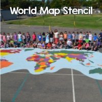 World Map Stencil