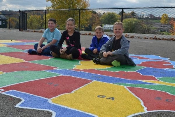 U.S. map on the Menallen Elementary School playground