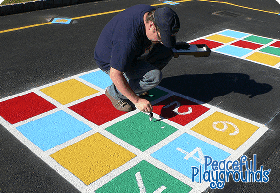 Peaceful Playgrounds painted games w/logo